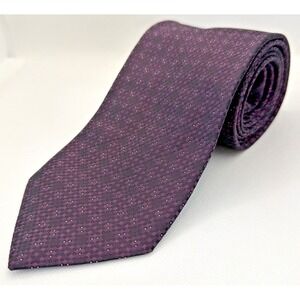 S.T. DUPONT Necktie 100% Silk Made in Italy Purple Geometric 3.5"x59" Excellent